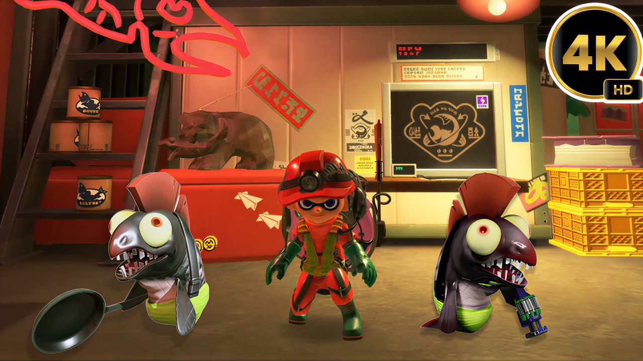playing Splatoon 3 - Salmon run mode in 4K!