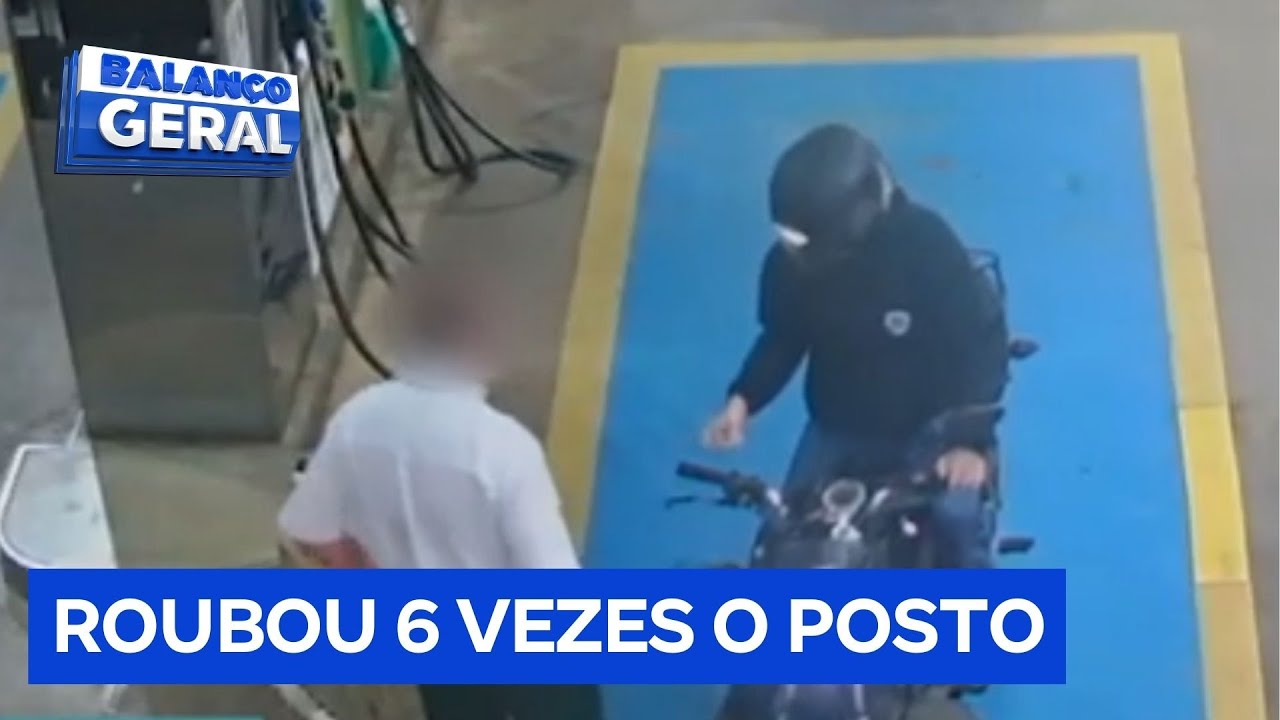 Ladrão assalta o mesmo posto de combustíveis seis vezes em menos de uma semana