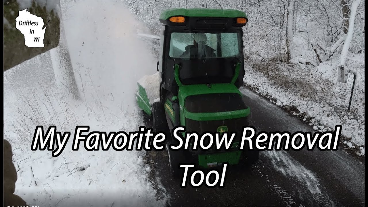 Is this the fastest way to snow plow? Plowing with a broom on a John Deere 1585 (1500 series)