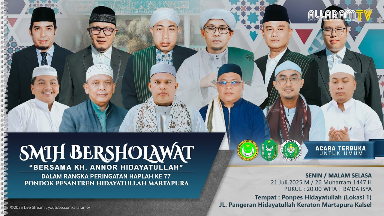 SMIH Bersholawat dalam Rangka Haplah Ke 77 Ponpes Hidayatullah Martapura, (21/07/2025).