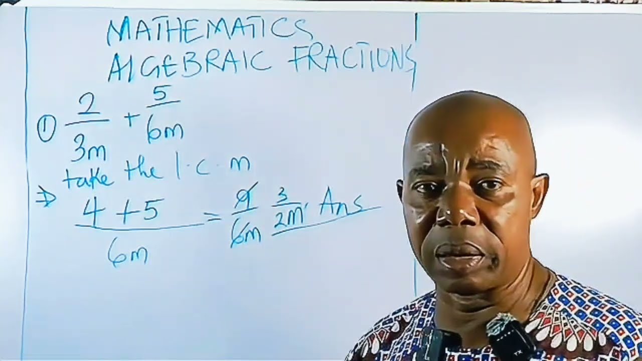 Algebraic fractions JAMB 2026 Questions 