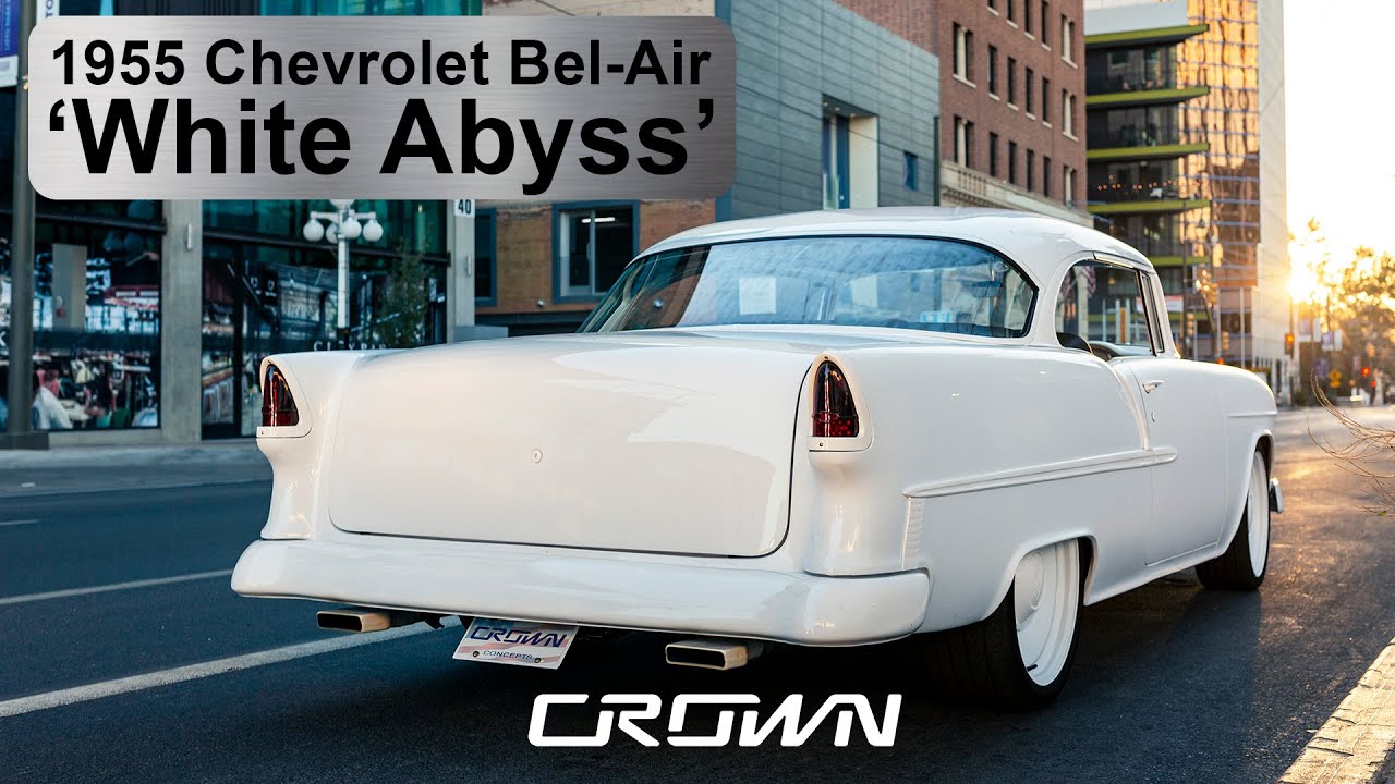 1955 Chevrolet Bel Air Tri Five Restomod 'White Abyss' at Barrett-Jackson in Scottsdale Arizona