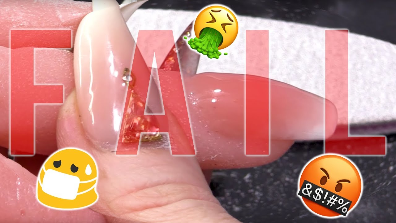 Acrygel & Dual Form French Ombre Mega Fail - EPIC FAIL NAIL!