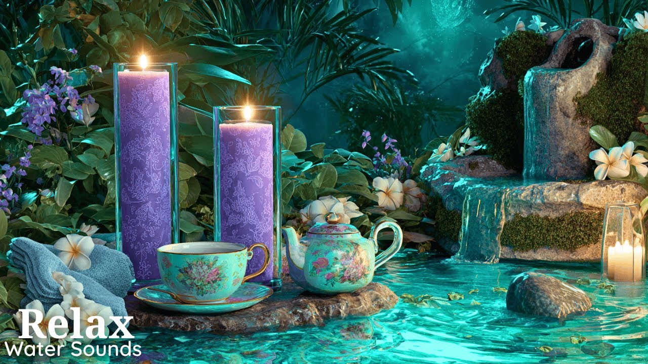 Relaxing Sleep Music + Bamboo Water Sounds 🌿 Relieves Anxiety and Depression, Deep Healing
