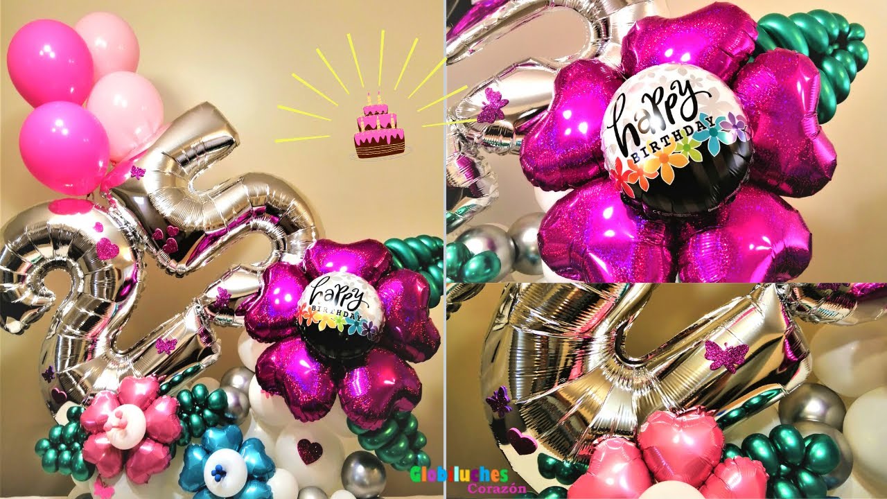 Bouquet de globos cumpleaños 25 – Flores personalizadas / 25th birthday balloons bouquet