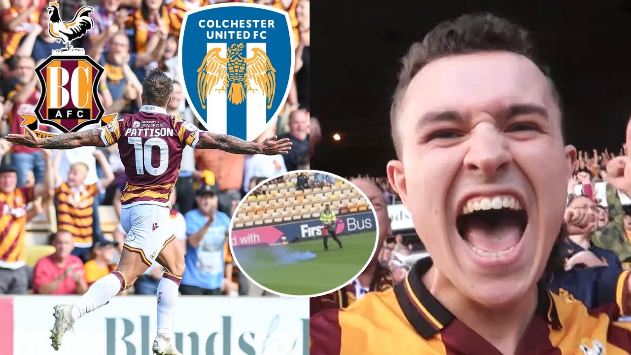 PYROS & A FIRST WIN OF THE SEASON - Bradford City 2-1 Colchester United Vlog