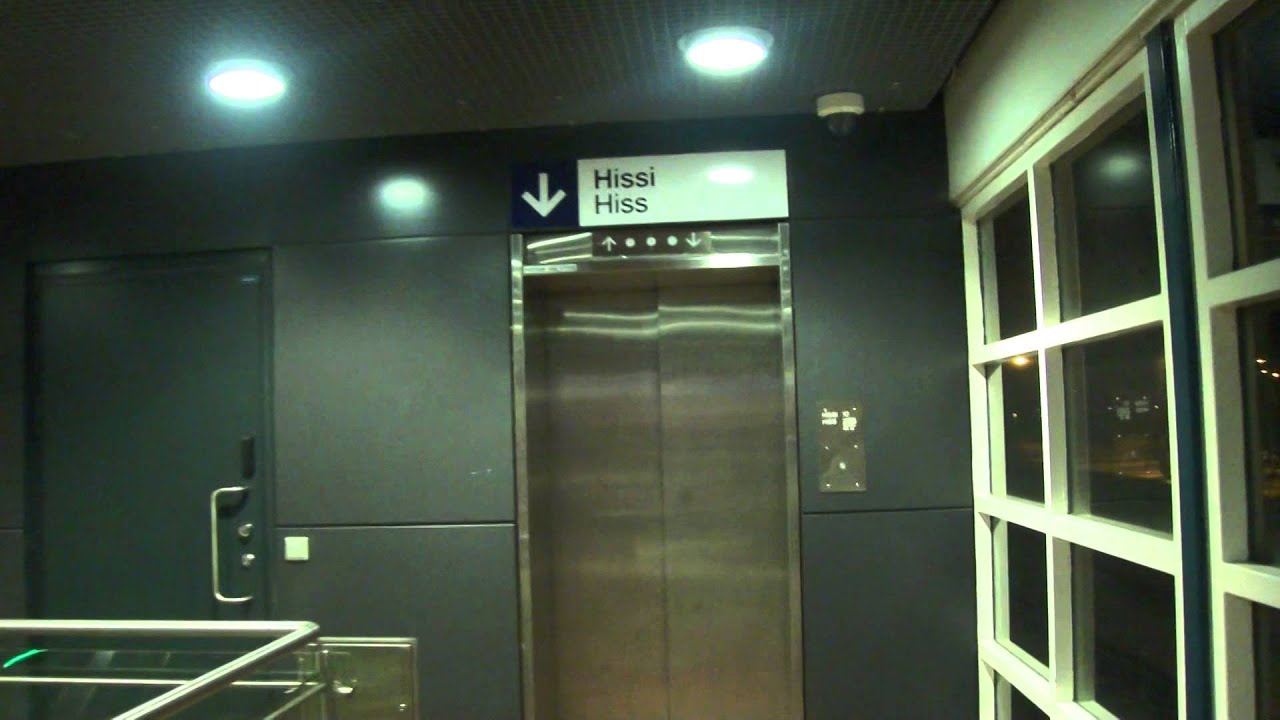 Nice VALMET-OTIS Traction Glass Elevator/Lift, Mellunmäki Metro Station, Helsinki, Finland (Retake)