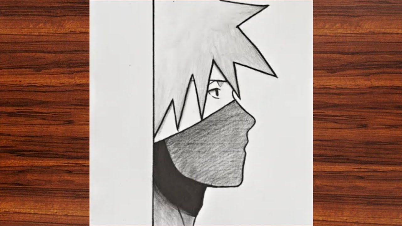 Easy Kakashi drawing for beginners | How to draw Kakashi step-by-step |  Easy anime drawing
