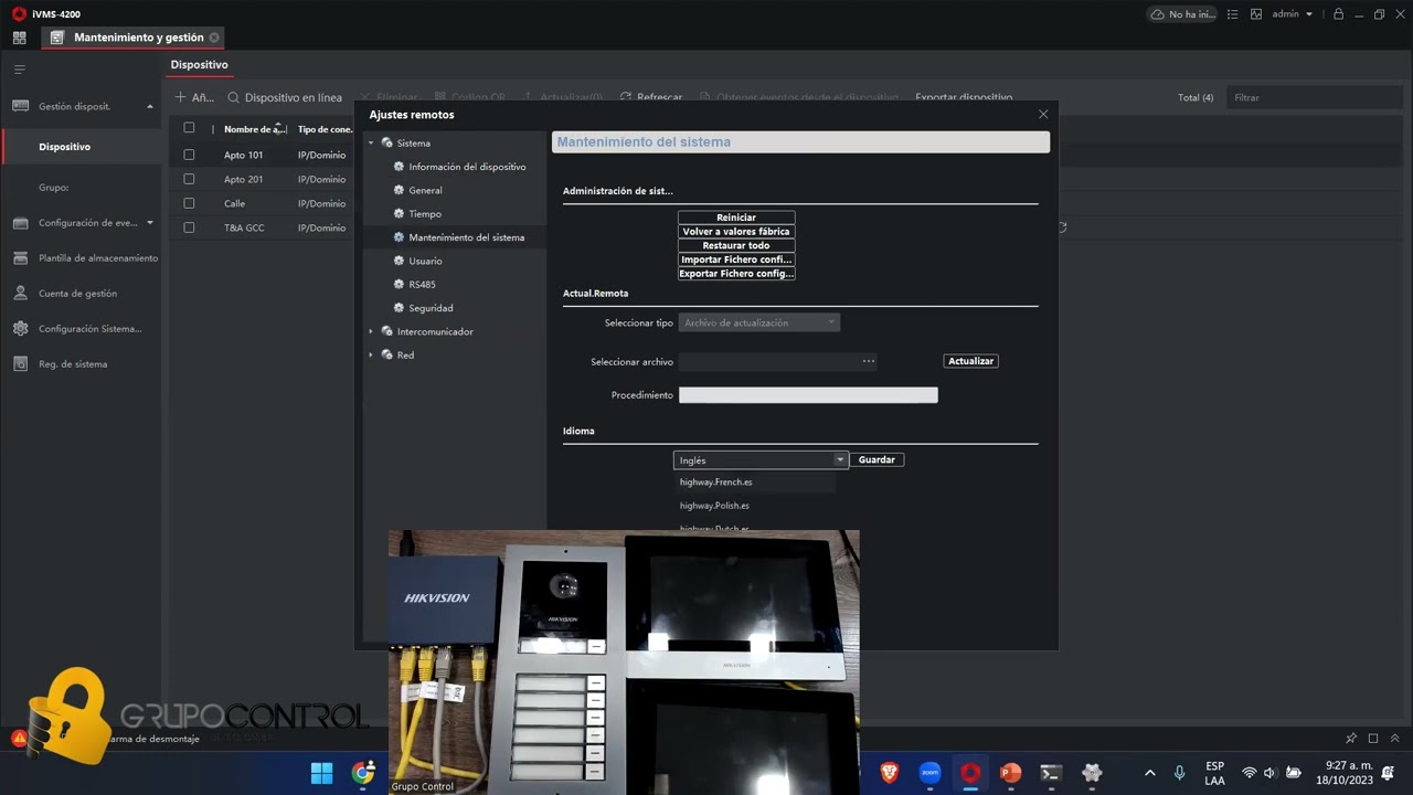 Como configurar un intercom modular