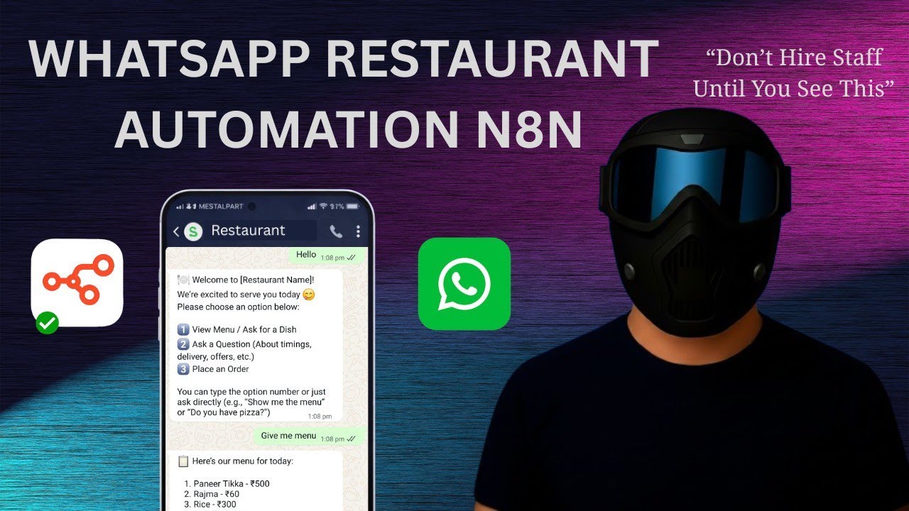 n8n WhatsApp Restaurant Chatbot | Complete Course (Beginner to Advanced) 2026 |   Automation System 