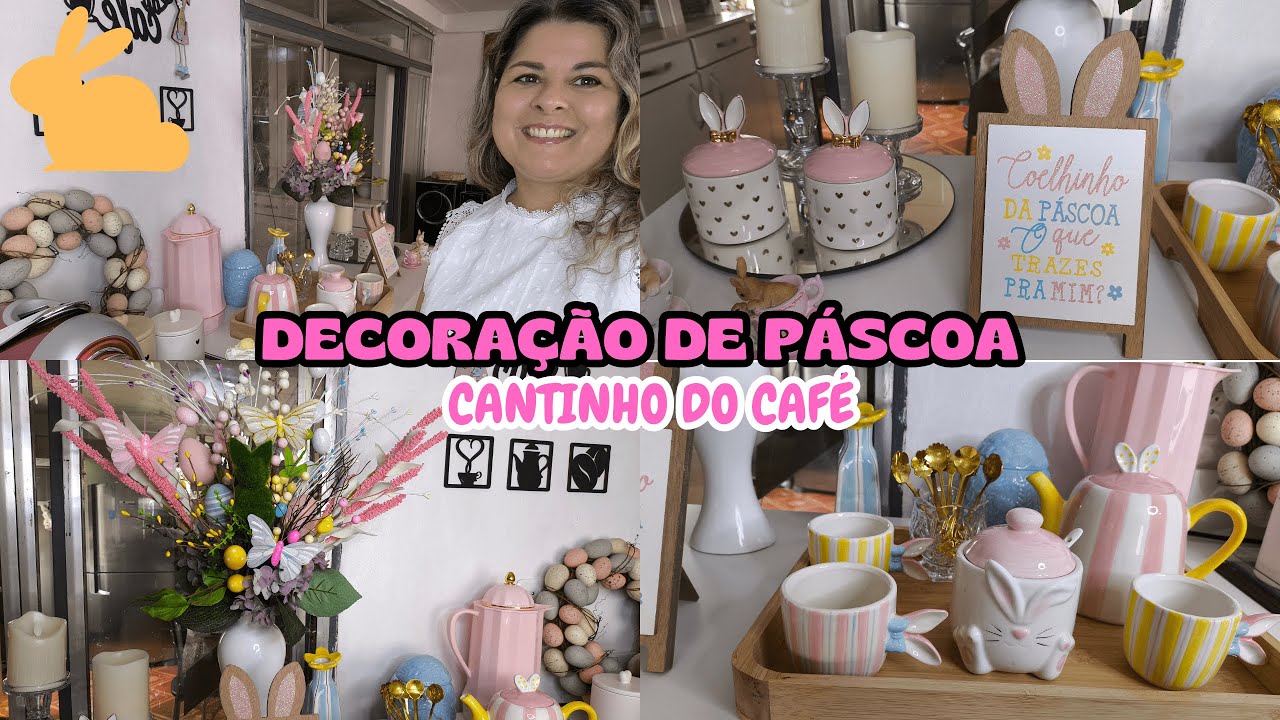 PÁSCOA 2025🐰 DECORANDO O CANTINHO DO CAFÉ PARA A PÁSCOA🐇 #páscoa #decoração #2025 #cantinho do café