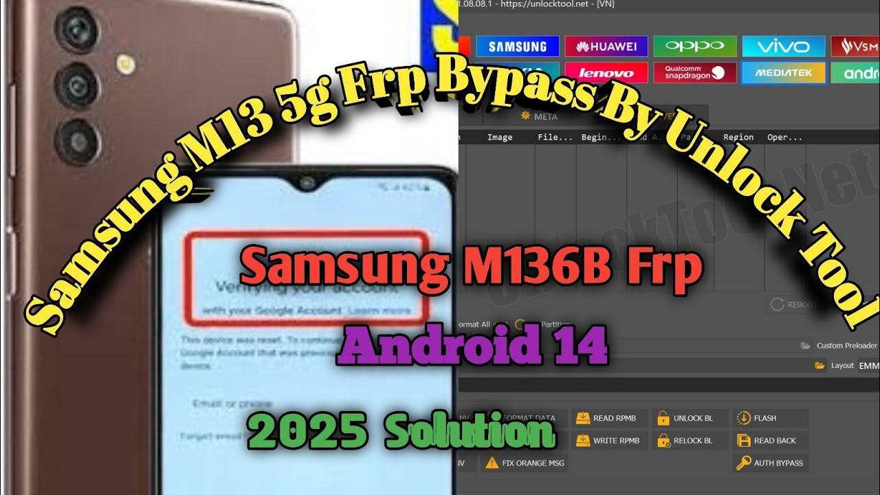Samsung M13 5g Frp By Unlock Tool !! Samsung M136B Frp Bypass Unlock Tool !! 2025 Solution