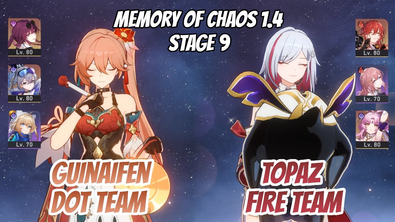 Guinaifen Kafka DoT & Topaz x Himeko Team Memory of Chaos Stage 9 (3 Stars) | Honkai Star Rail