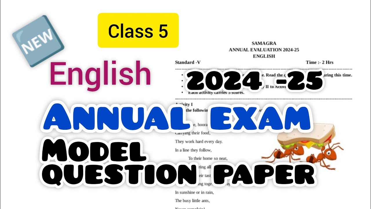 ANNUAL EXAM MODEL QUESTION PAPER / CLASS 5 / ENGLISH / 2025