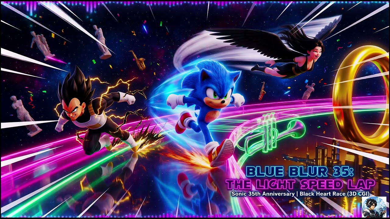 BLUE BLUR 35: THE LIGHT SPEED LAP | Sonic 35th Anniversary | Black Heart Race (3D CGI)