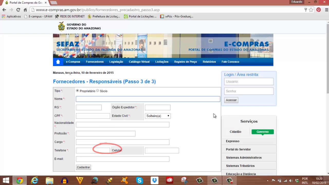 AULA 1 - CADASTRO NA CGL E NO E-COMPRAS AMAZONAS - MANAUSLIC