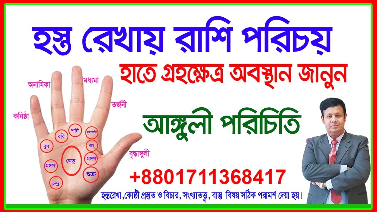 হস্তরেখায় রাশি পরিচিতি।হাতের প্রাথমিক বর্ণনা।হাত দেখে গ্রহের অবস্থান বের করুন।হাত দেখে অঙ্গুলী চিনুন