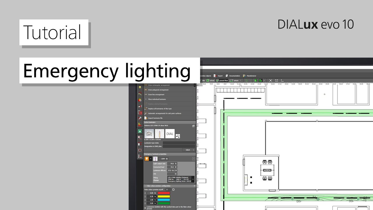Tutorial: Emergency lighting with DIALux evo 10