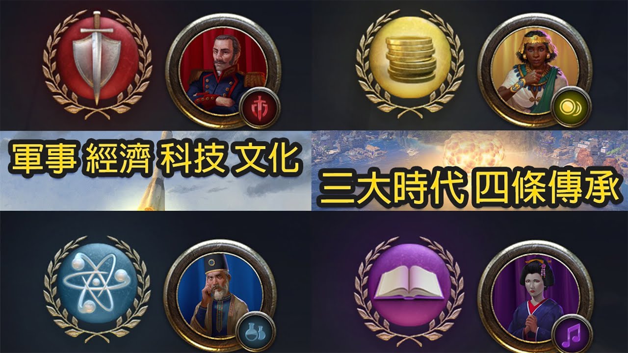 【文明帝國7】一次看懂三大時代、四條傳承路徑：軍事、文化、科技、經濟勝利目標 | 柴丸 | 文明帝國7