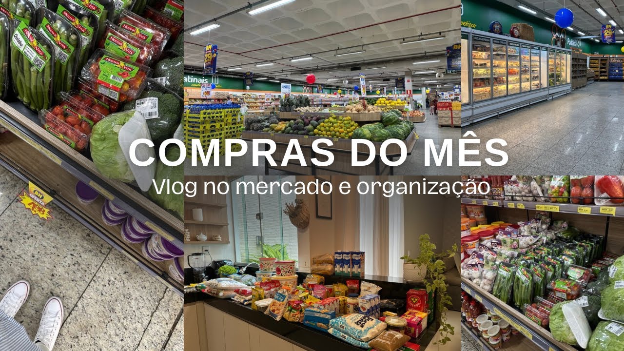 COMPRAS DO MÊS E ORGANIZAÇÃO| Vlog no mercado, como eu organizo e o valor total.