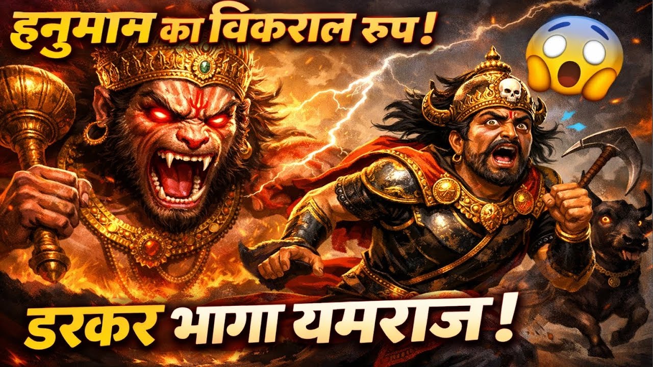 हनुमान जी का विकराल रूप देख डरकर भागा यमराज ! | Viral video  | Hanuman vs Yamraj |#hanuman#yamraj