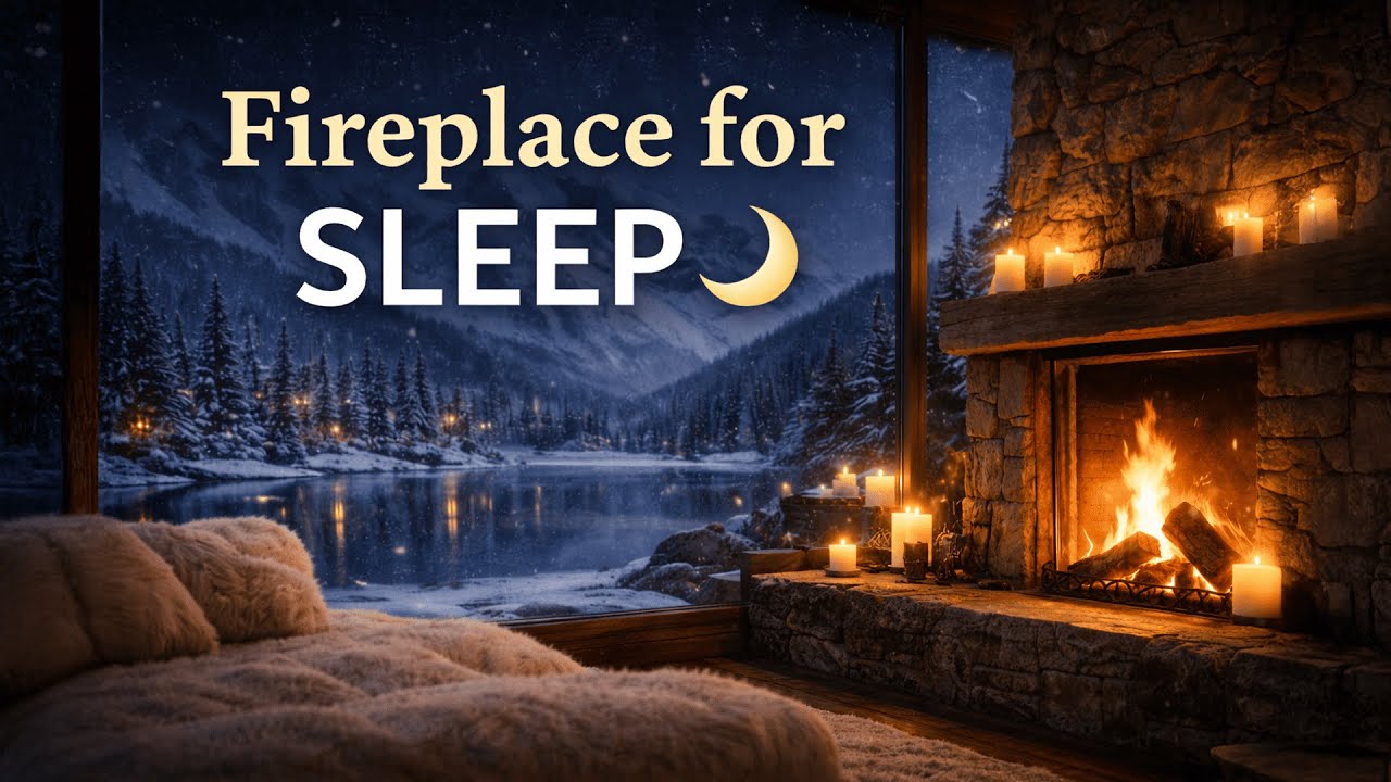 Fireplace Sounds for Sleep 🌙 Crackling Fire for Deep & Peaceful Sleep