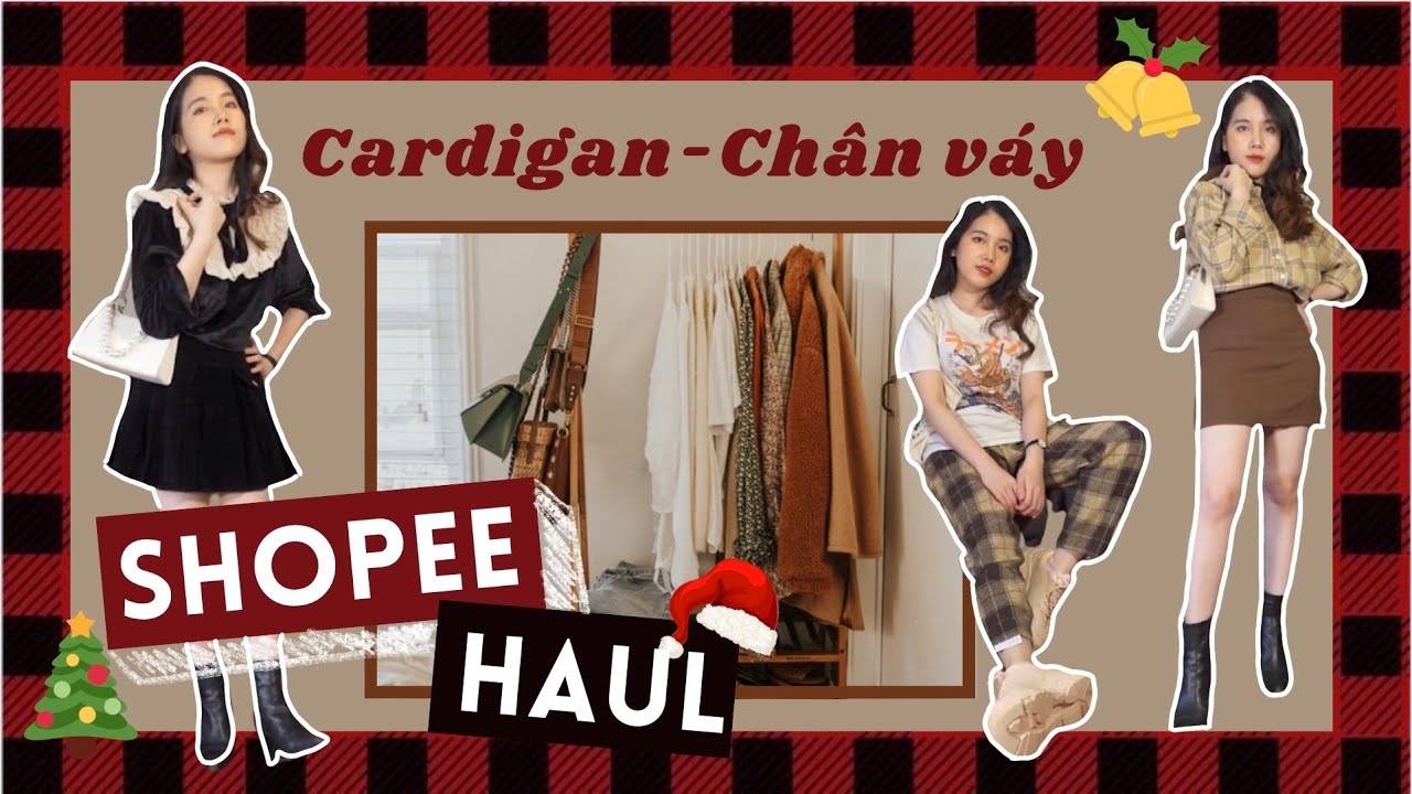 SHOPEE HAUL 1🔥 | Haul đồ thu đông: CARDIGAN, ÁO LEN, QUẦN BAGGY, CHÂN VÁY | 16 items cực xinh 🧥💰