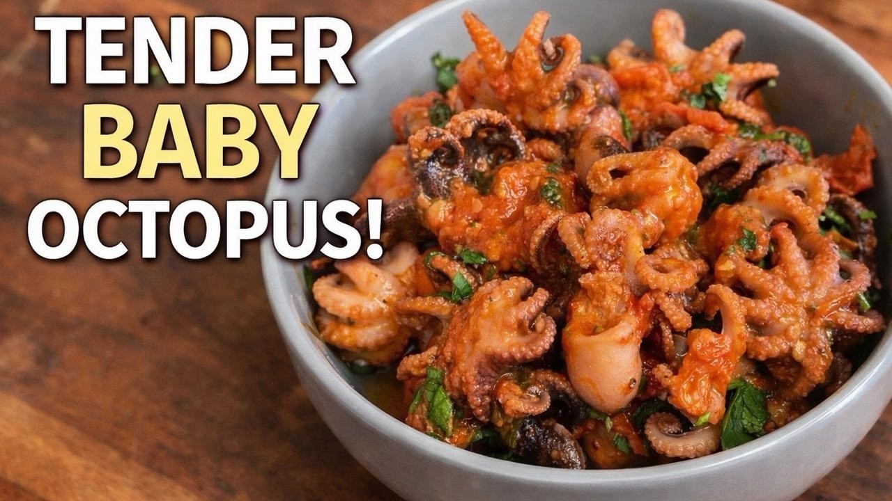 Easy Baby Octopus with Cherry Tomatoes 🐙| Simple & Flavorful Seafood Dinner