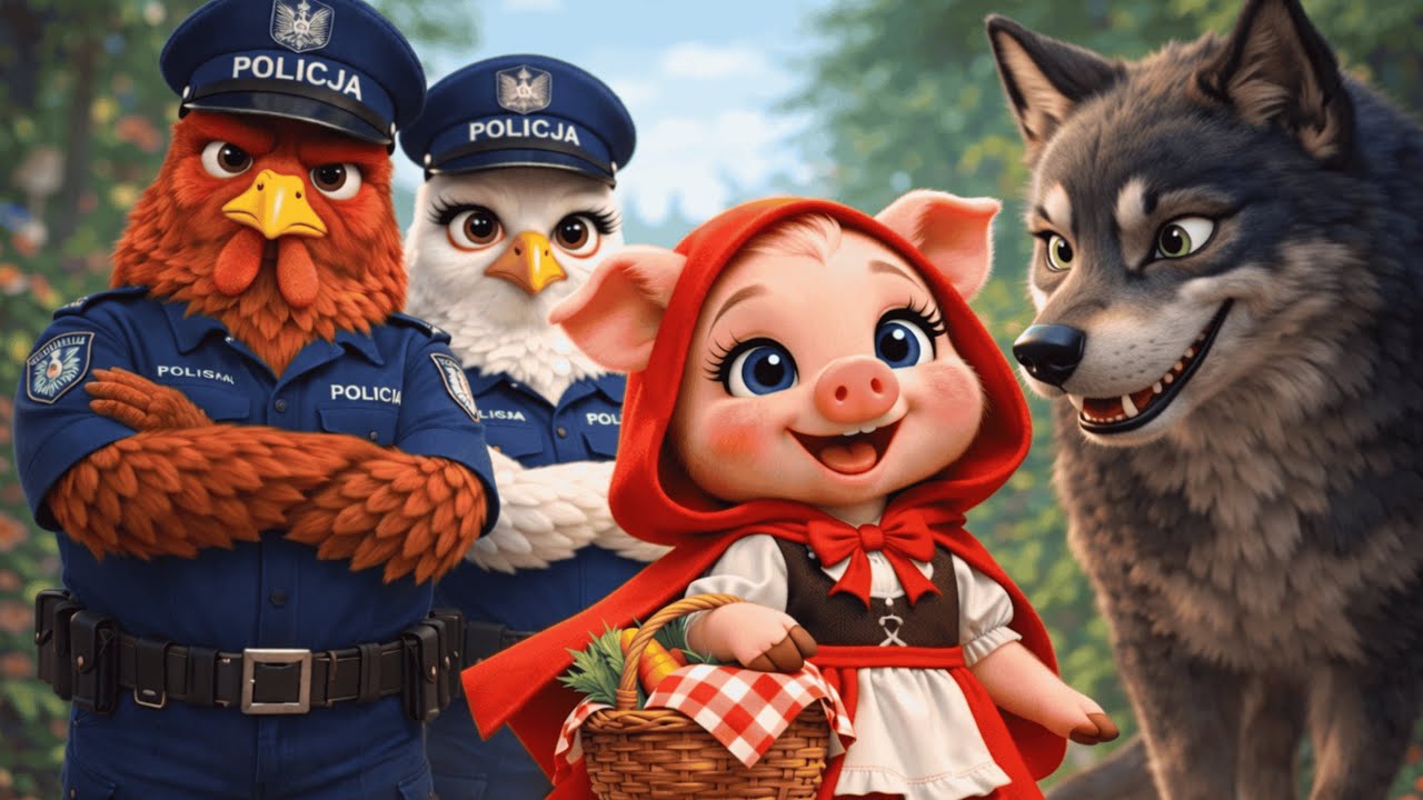 Chytry Wilk i Świnka Halinka 🐷🐺 Piosenka dla dzieci | Wesołe Melodyjki 🐓