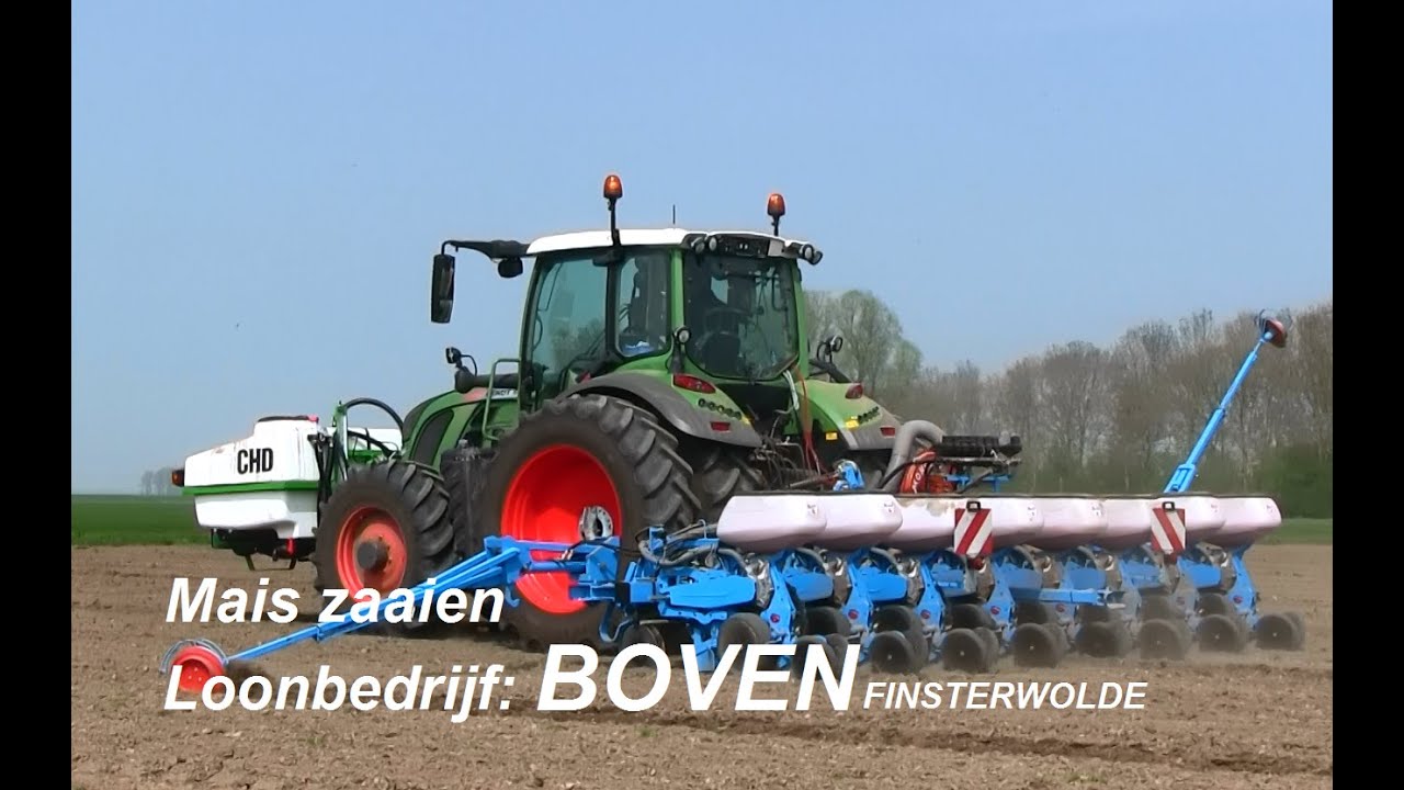Mais zaaien met: MONOSEM 8 rijige NG4. Loonb. Boven Finsterwolde.