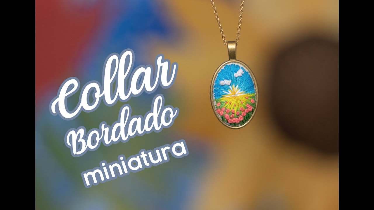 Cómo hacer un collar bordado, Bordado Miniatura de Paisaje.