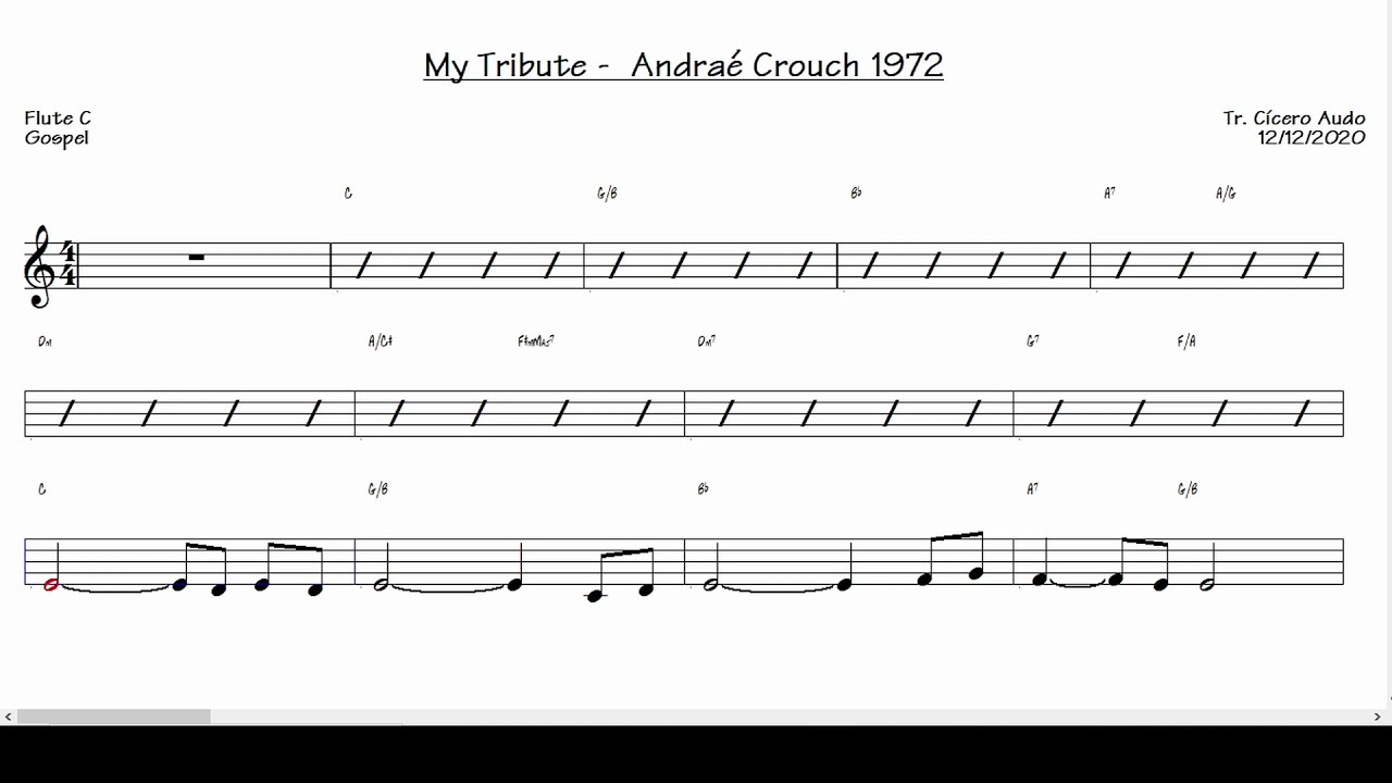 My Tribute - Andraé Crouch 1972 (Flute C) [Sheet music]