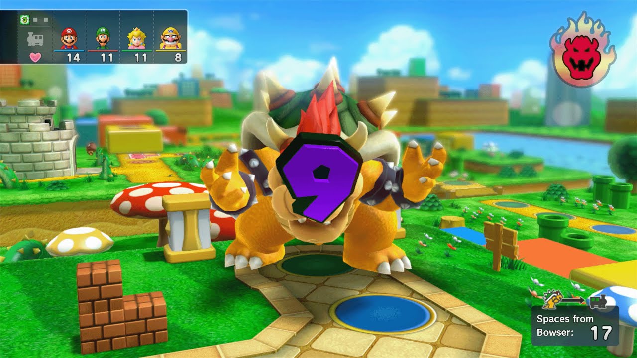 Mario Party 10 - Mario vs Luigi vs Peach vs Wario vs Bowser - Mushroom Park