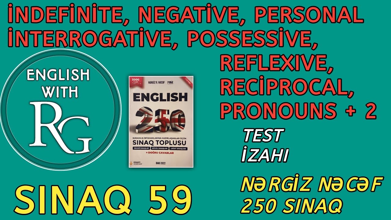 Sınaq 59 - INDEFINITE, RELATIVE, INTERROGATIVE, DEMONSTRATIVE + 4 PRONOUNS (Nərgiz Nəcəf 250)