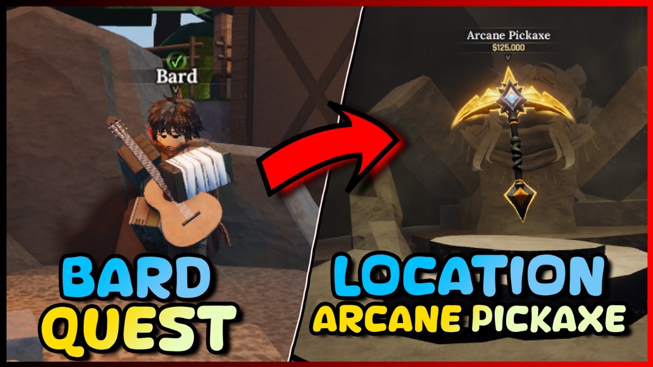 Complete BARD NPC Quest and  How To Get Arcane Pickaxe Fast Location - Full Guide - The Forge