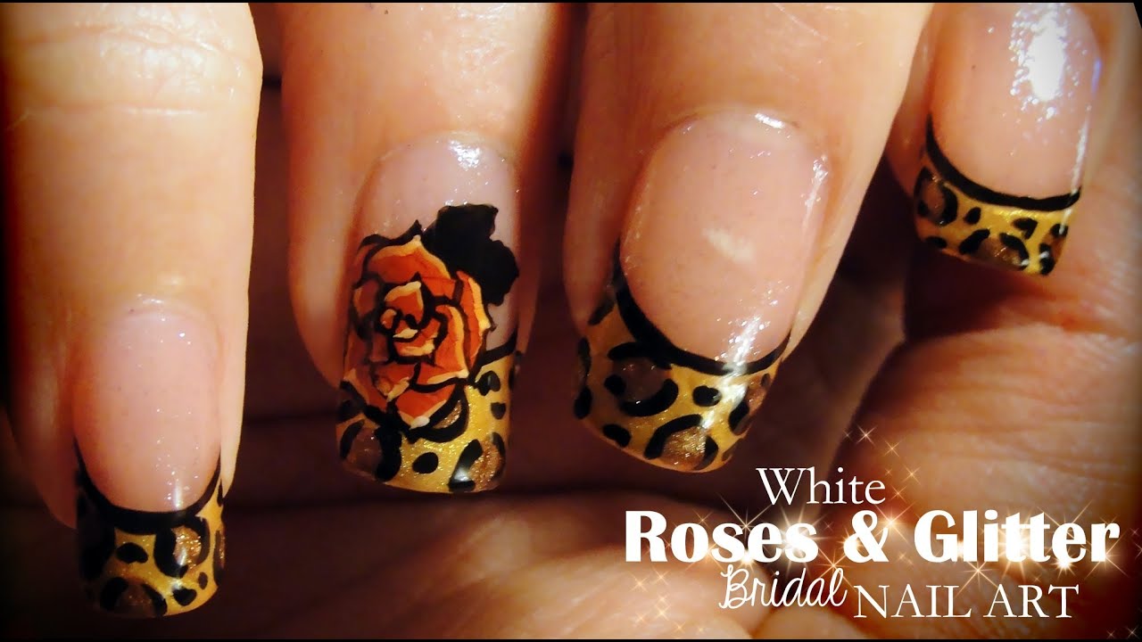 Leopard & Roses nail art