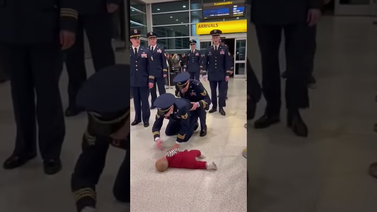 The longest deployment is finally over.👶❤️ #4kvideo #airportreunion #army #militarydad