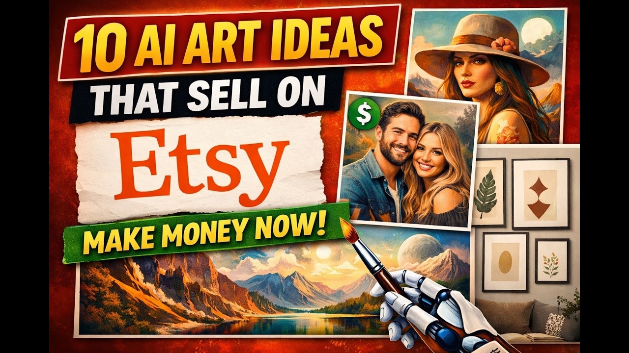 AI Art Ideas That Sell on Etsy (Easy Digital Products to Start Today)