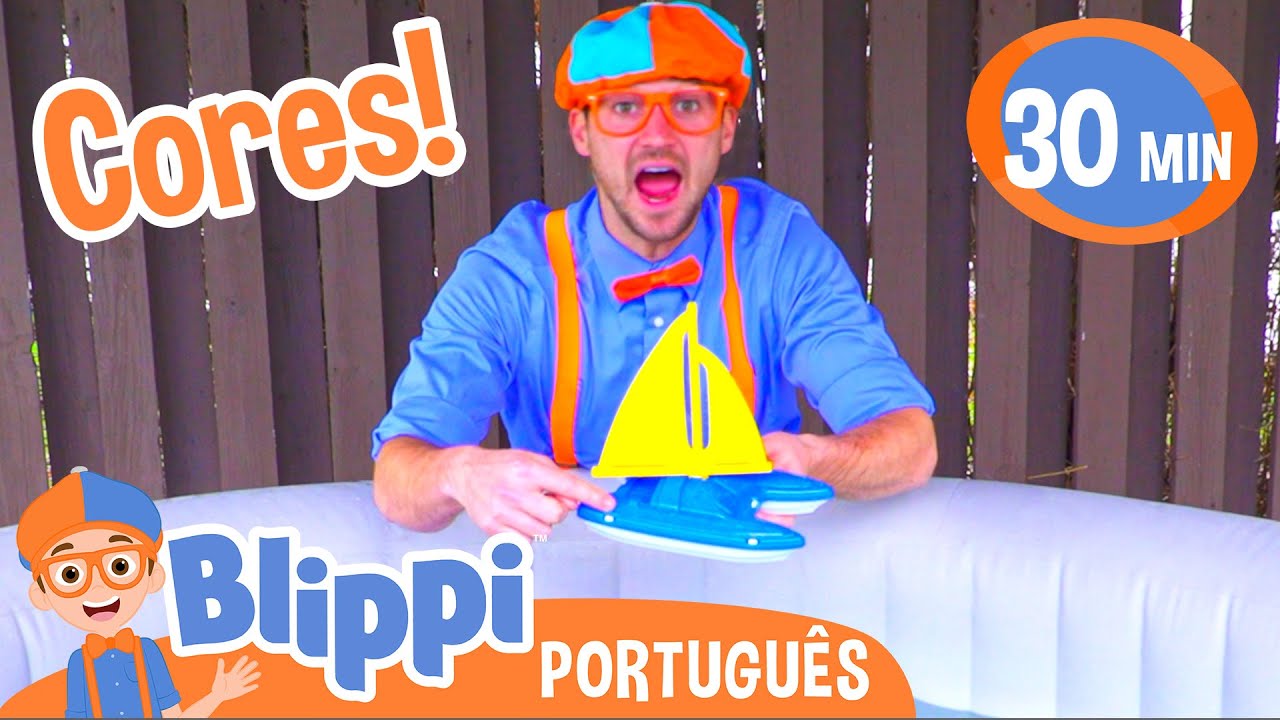 Blippi Português Aprendendo as Cores com Barcos | Vídeos Educativos | As Aventuras de Blippi