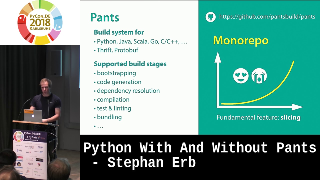 PyCon.DE 2018: Python With And Without Pants - Stephan Erb