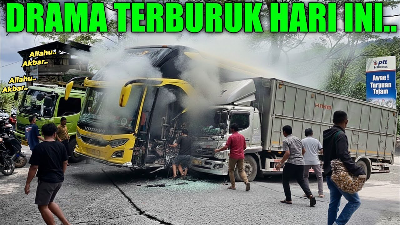 TEREKAM SANGAT JELAS !!! DRAMA HARI INI, Bus Asal Eropa Terjebak Total Melintasi Tikungan Menanjak