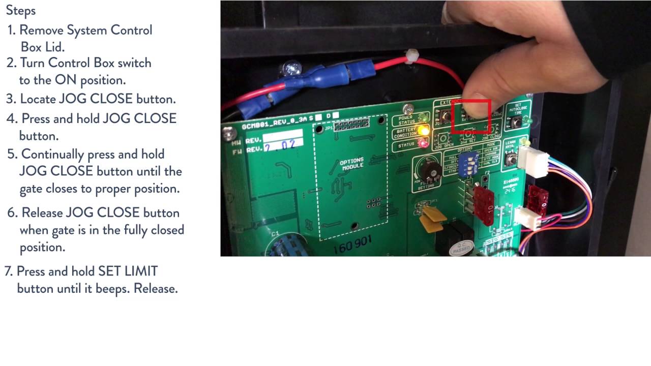Setting Limits on Automatic Gate Opener