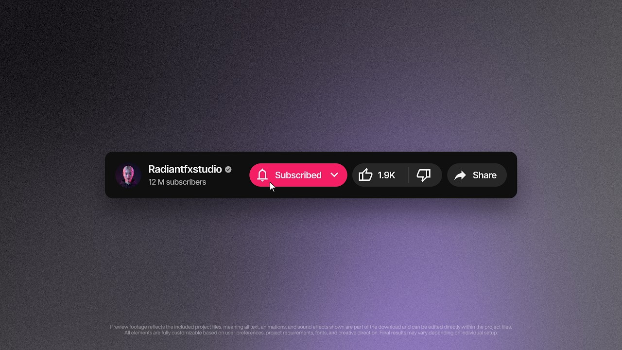 Professional YouTube Subscribe Button Animation | After Effects Template