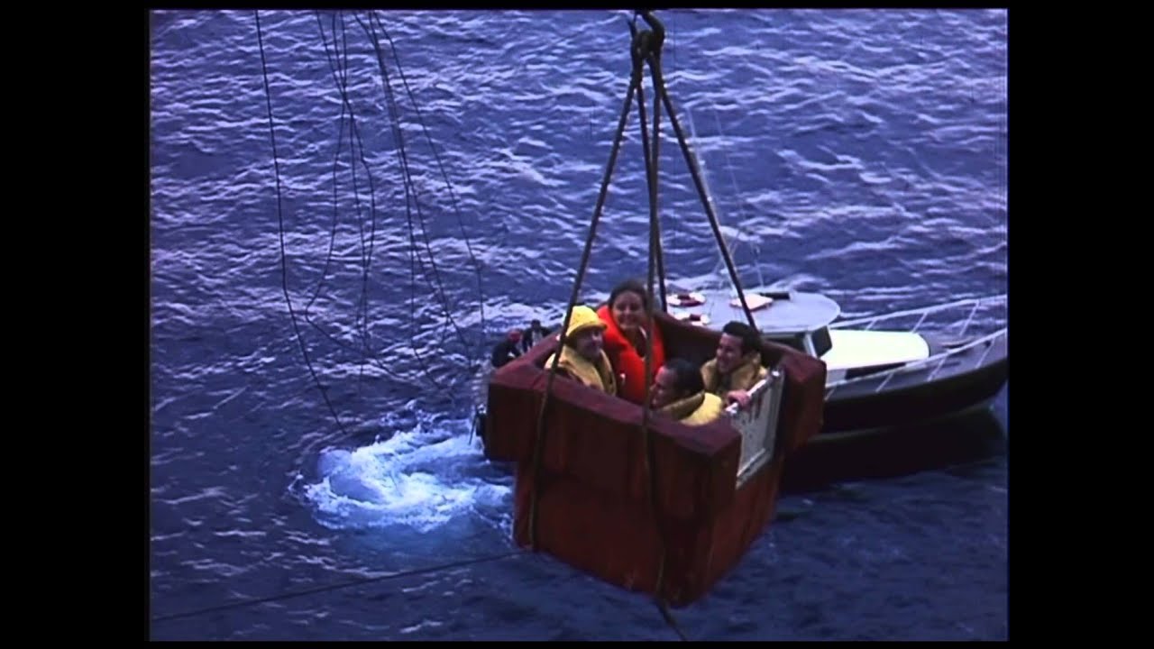 Landing on Tasman Island in 1971, extract from movie 