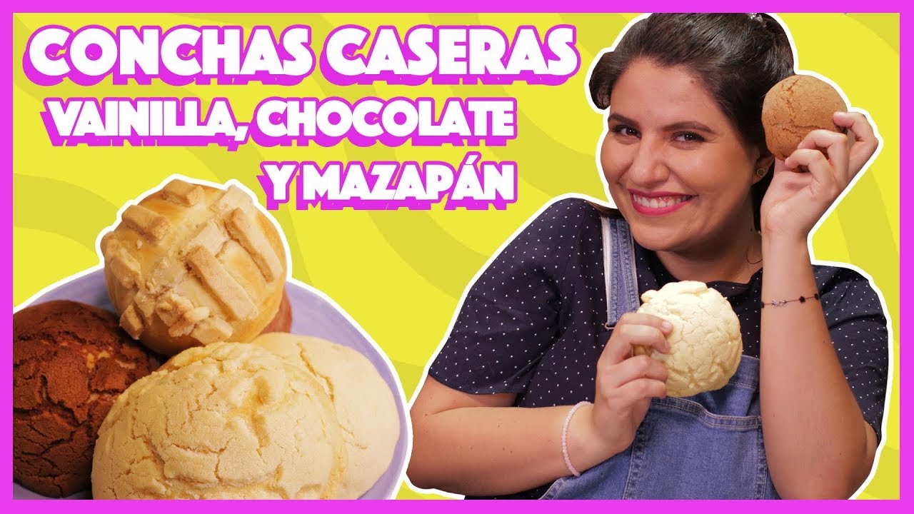 Cómo hacer conchas caseras de vainilla, chocolate y mazapán
