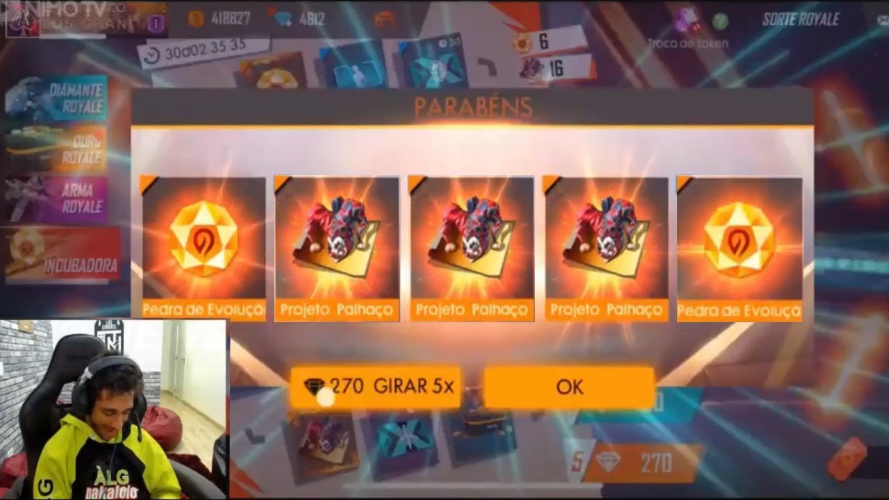 EL GATO VAZA BUG DA INCUBADORA E PEGA TODAS AS SKINS DA ATUALIZAÇÃO Free fire
