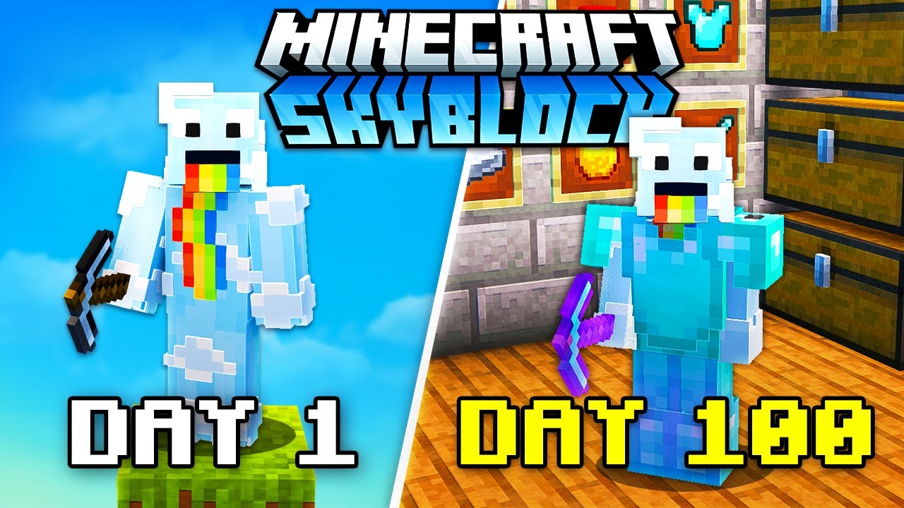 100 Days In Minecraft Bedrock Skyblock