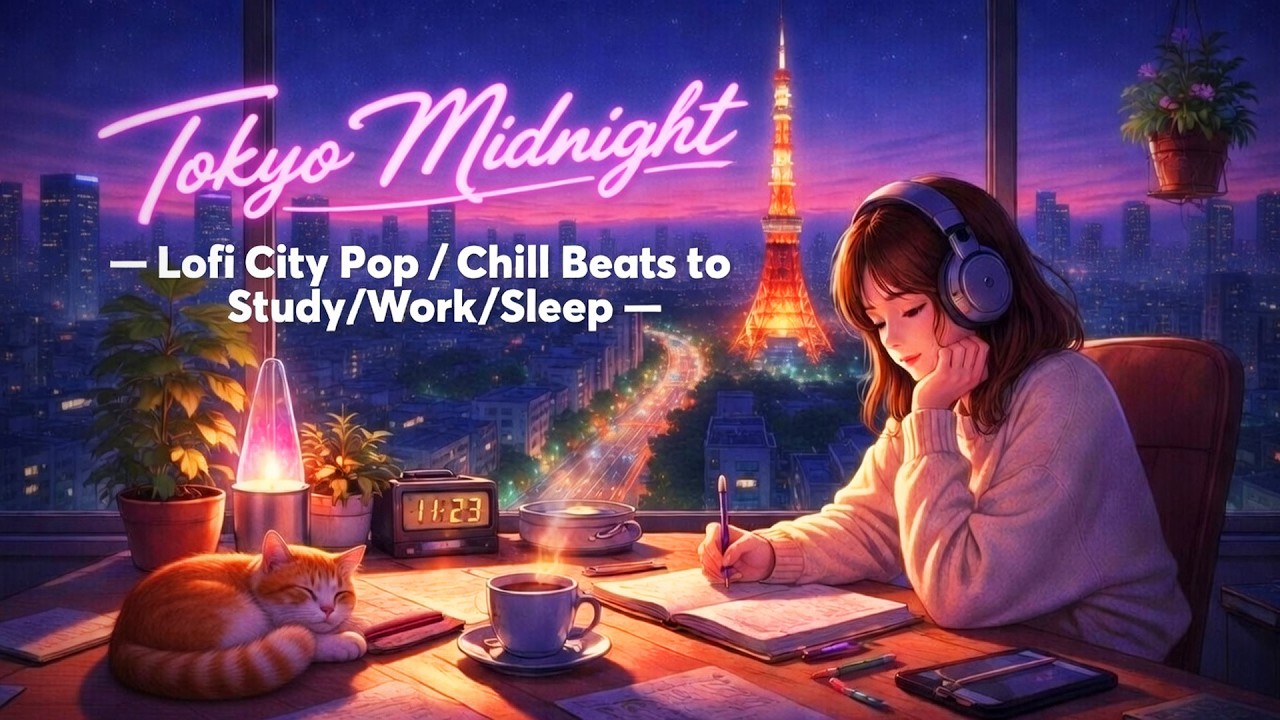 Tokyo Midnight🌃 - Lofi City Pop / Chill Beats to Study/Work/Sleep [1986 Aesthetic] - Playlist # 4