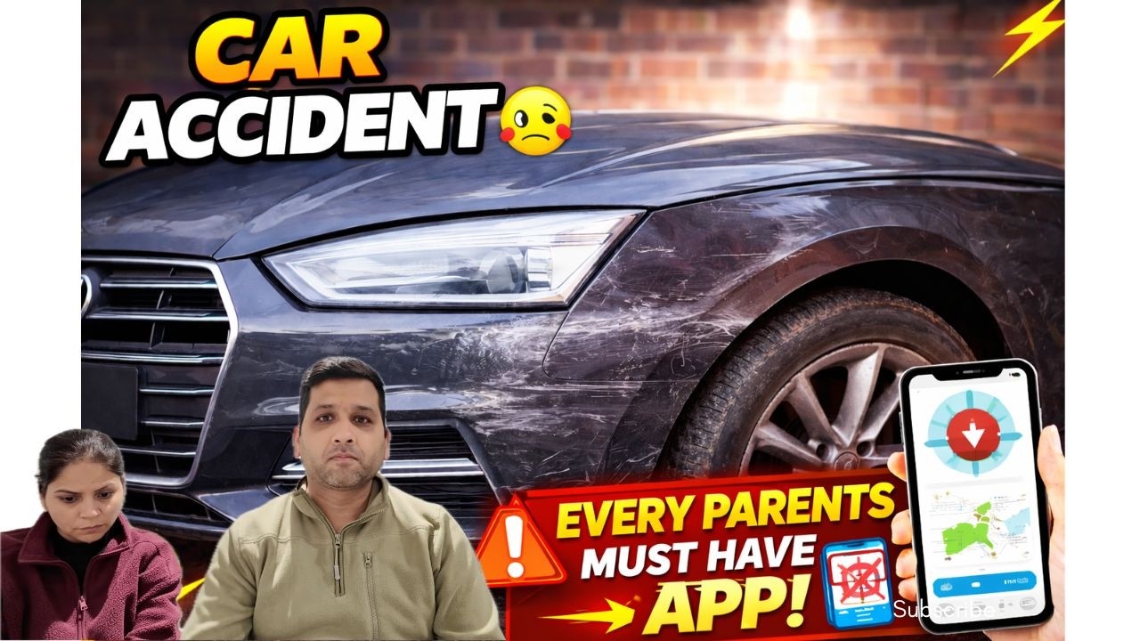 Pooja ka Car Accident ho gaya | Must have App for Parents | Indian family in 🇬🇧