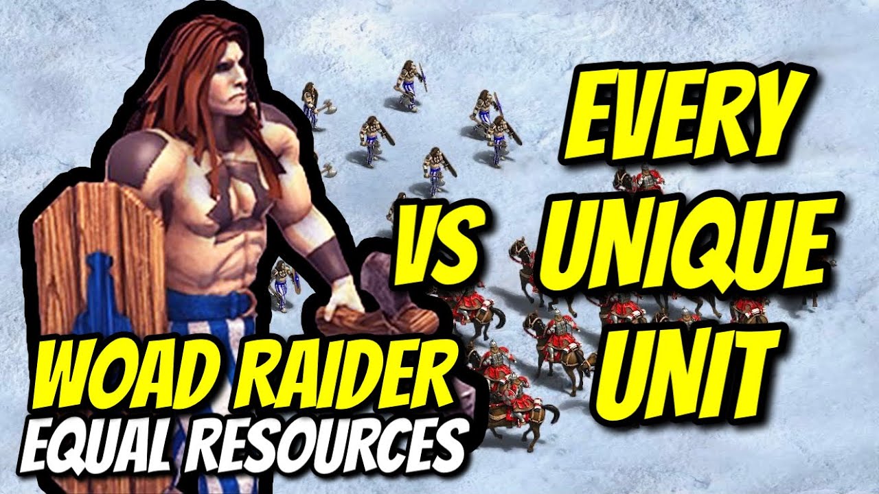 ELITE WOAD RAIDER vs EVERY UNIQUE UNIT (Equal Resources) | AoE II: Definitive Edition